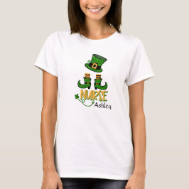Cute Nurse Leprechaun Add Namn Women's T-Shirt