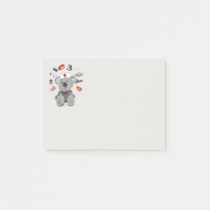 Cute Nurse Nalle Animal Roligt Underbar presentidé Post-it Block