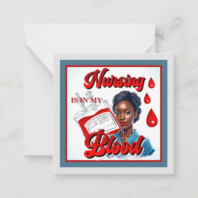 Cute Nurse Pinup i mitt blod Anteckningskort (Framsida)