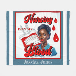 Cute Nurse Pinup i mitt blod Fleecefilt