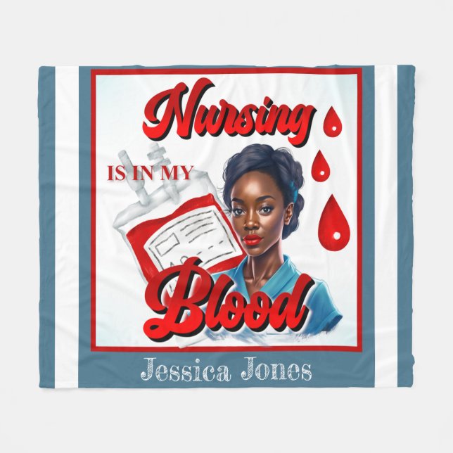 Cute Nurse Pinup i mitt blod Fleecefilt (Framsidan (Horisontell))