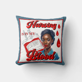 Cute Nurse Pinup i mitt blod Kudde