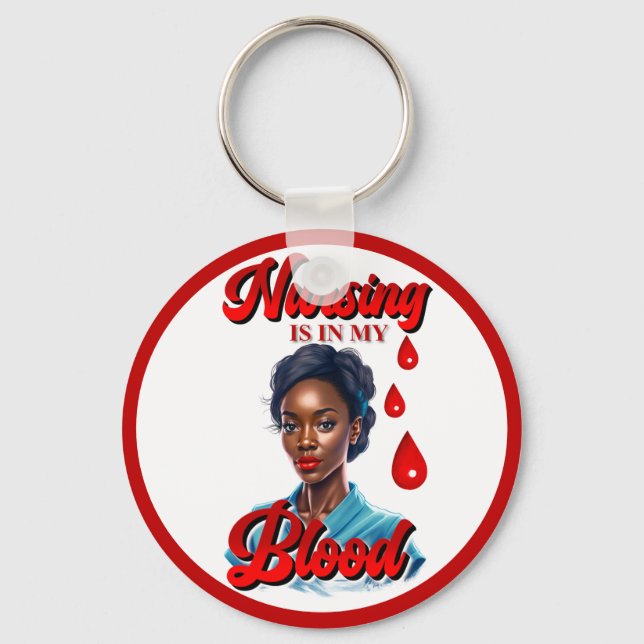 Cute Nurse Pinup i mitt blod Nyckelring (Framsida)