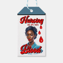 Cute Nurse Pinup i mitt blod Presentetikett