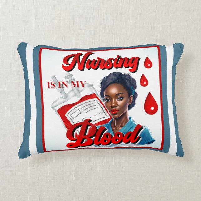 Cute Nurse Pinup i mitt blod Prydnadskudde (Framsidan)