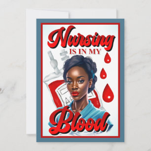 Cute Nurse Pinup i mitt blod Tack Kort