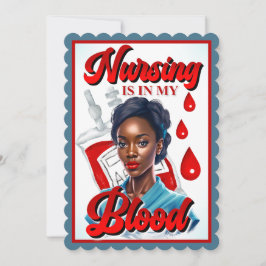 Cute Nurse Pinup i mitt blod Tack Kort