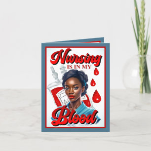 Cute Nurse Pinup i mitt blod Tack Kort
