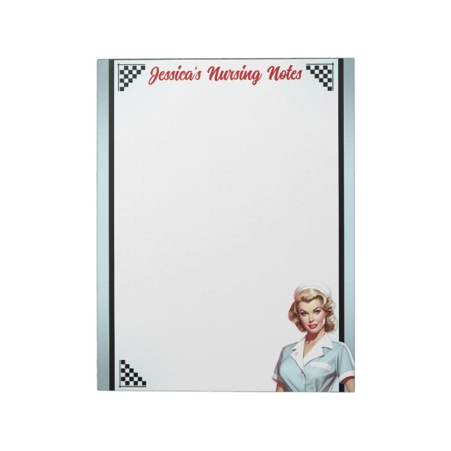 Cute Nurse Pinup_ Kärlek Anteckningsblock (Roterad)