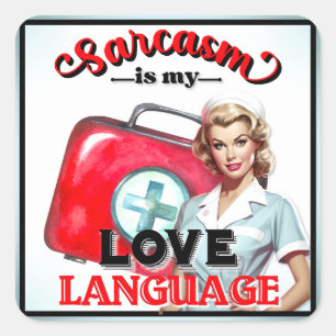 Cute Nurse Pinup_ Kärlek Fyrkantigt Klistermärke