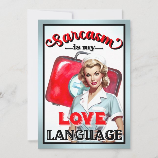 Cute Nurse Pinup_ Kärlek Inbjudningar (Framsida)