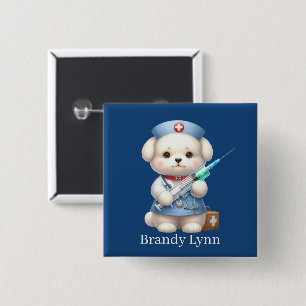 Cute Nurse puppy add namn Knapp