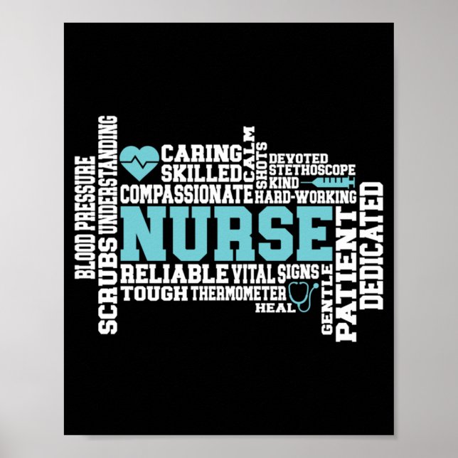 Cute Nurse RN LVN Nursing School Medical Poster (Framsidan)