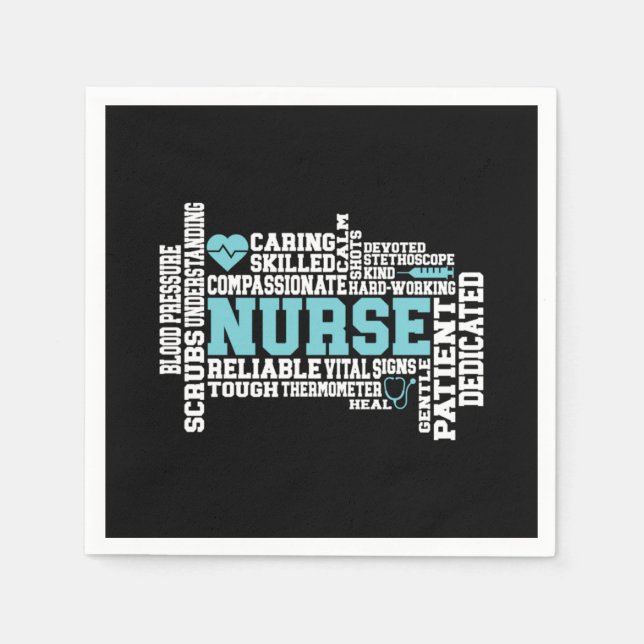 Cute Nurse RN LVN Sjuksköterskeskola Pappersservett (Framsidan)