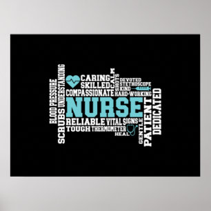 Cute Nurse RN LVN Sjuksköterskeskola Poster