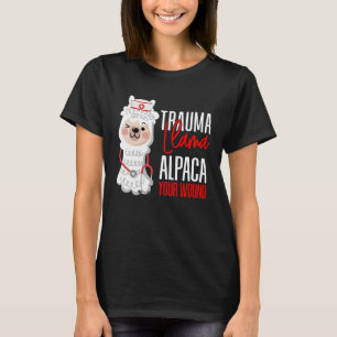 Cute Nurse Sjukvårdare EMT Alpaca din Wound Trauma T Shirt