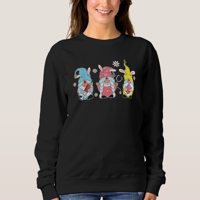 Cute Nurse Stethoscope Bunny Gnome Rabbit Eggs Eas T Shirt (Framsida)