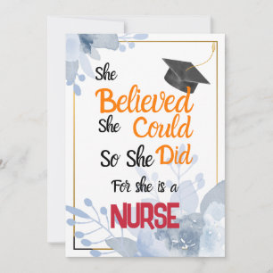 Cute Nurse Studenten Card Gifts, Loely RN Inbjudningar