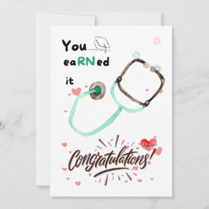 Cute Nurse Studenten Card Gifts, Loely RN Inbjudningar
