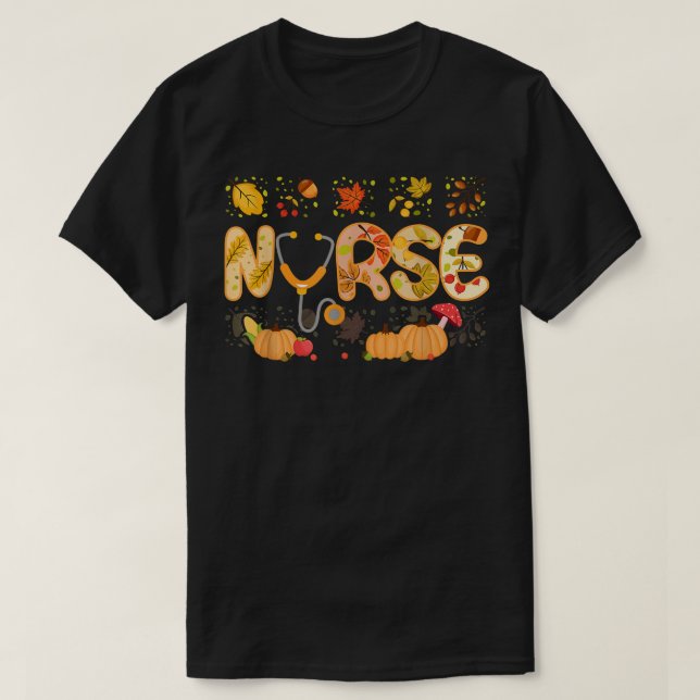 Cute Nurse Thanksgiving Day Fantastisk Health Work T Shirt (Design framsida)