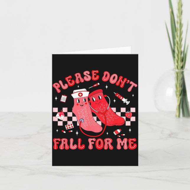 Cute Nurse Valentine Non Slip Socks Please Don't F Kort (Framsida)