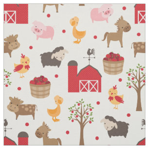 Cute Nursery Barn och Boskap Tyg