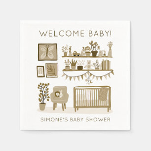 Cute Nursery Illustration ANPASSNINGSBAR BABY SHOW Pappersservett