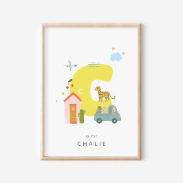 Cute Nursery Personlig Alphabet Brev C Poster