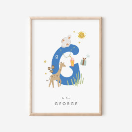 Cute Nursery Personlig Alphabet Brev G Poster