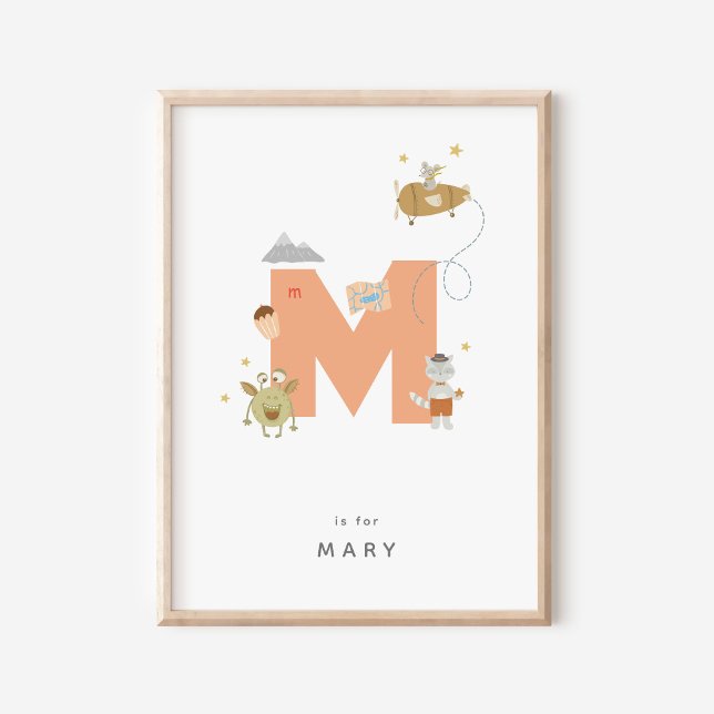 Cute Nursery Personlig Alphabet Brev M Poster (Skapare uppladdad)