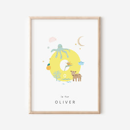 Cute Nursery Personlig Alphabet Brev O Poster