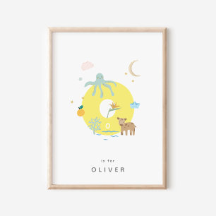 Cute Nursery Personlig Alphabet Brev O Poster