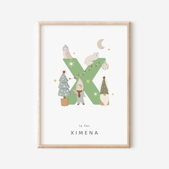 Cute Nursery Personlig Alphabet Brev X Poster (Skapare uppladdad)