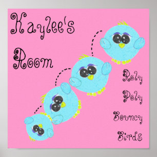 Cute Nursery Room Bird Poster