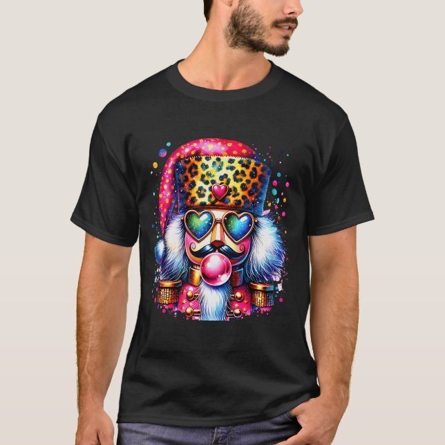 Cute Nutcracker Blowing Bubble Gum Nk Christmas Pa T Shirt (Framsida)