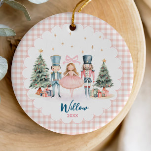 Cute Nutcracker festive ballerina helgdag keepsaké Julgransprydnad Keramik