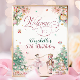 Cute Nutcracker Girls Birthday Party Welcome Sign Poster