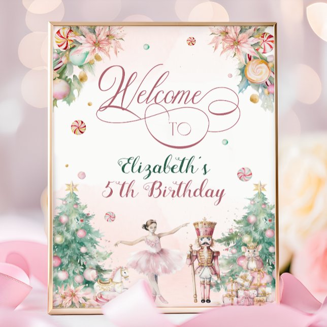 Cute Nutcracker Girls Birthday Party Welcome Sign Poster (Skapare uppladdad)