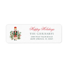 Cute Nutcracker Glad helg Returadress Etikett