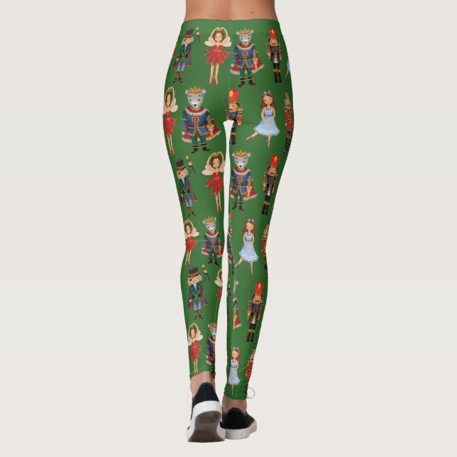 Cute Nutcracker, jul Helgdag Winter Party Leggings (Baksida)