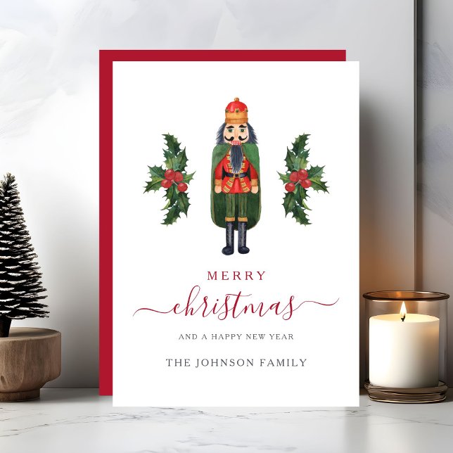 Cute Nutcracker-jul Julkort (Cute Nutcracker Christmas Holiday Card)
