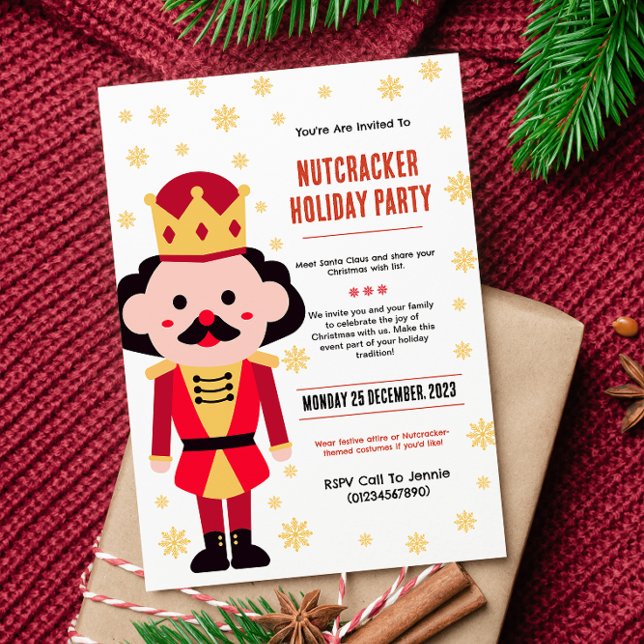 Cute Nutcracker Julfest Inbjudningar (Skapare uppladdad)