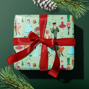 Cute Nutcracker Pastel Grönt Jul Helgdag Presentpapper