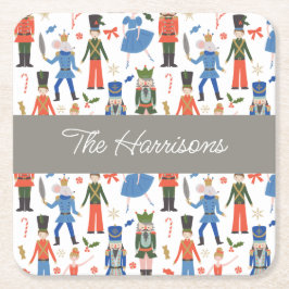 Cute Nutcracker, Personlig jul Underlägg Papper Kvadrat