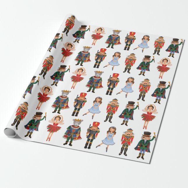 Cute Nutcracker Vinter Helgdag jul Party Presentpapper (Utrullad)