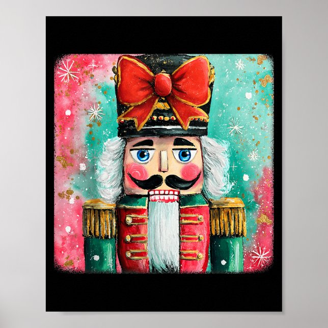 Cute Nutcracker Xmas Bows Christmas Pjs Girl Women Poster (Framsidan)