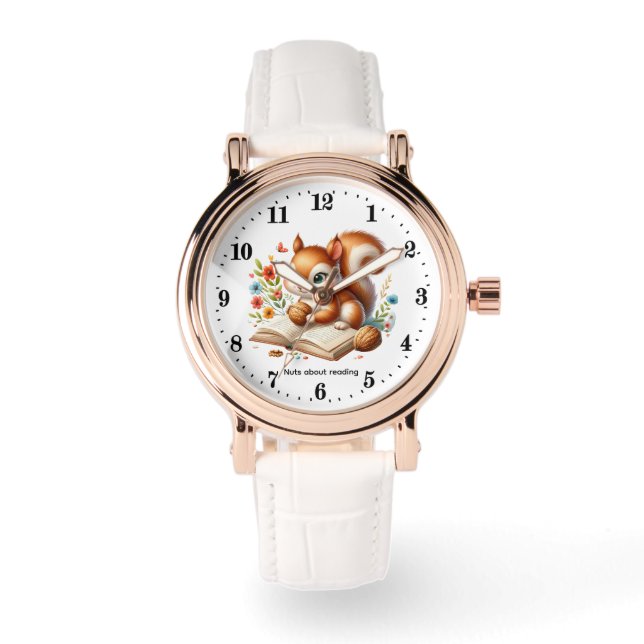 Cute nutty squirrel customizable  armbandsur (Framsida)