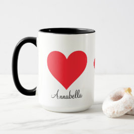 Cute nuvarande skript Kärlek You Big Red Heart Cof Mugg