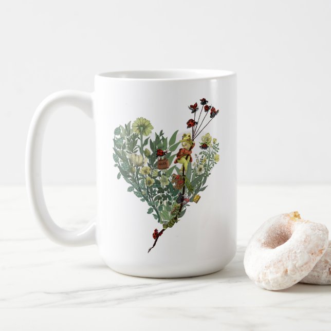 Cute Nyckelpiga inspirerande Äventyr-offertfack Kaffemugg (Med munk)