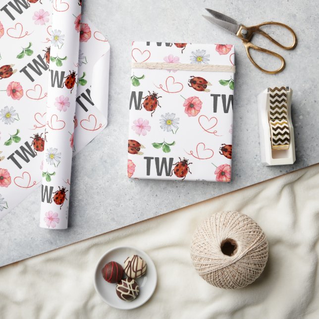 Cute Nyckelpigas Gift 2:a födelsedag Papper Presentpapper (Hantverk)